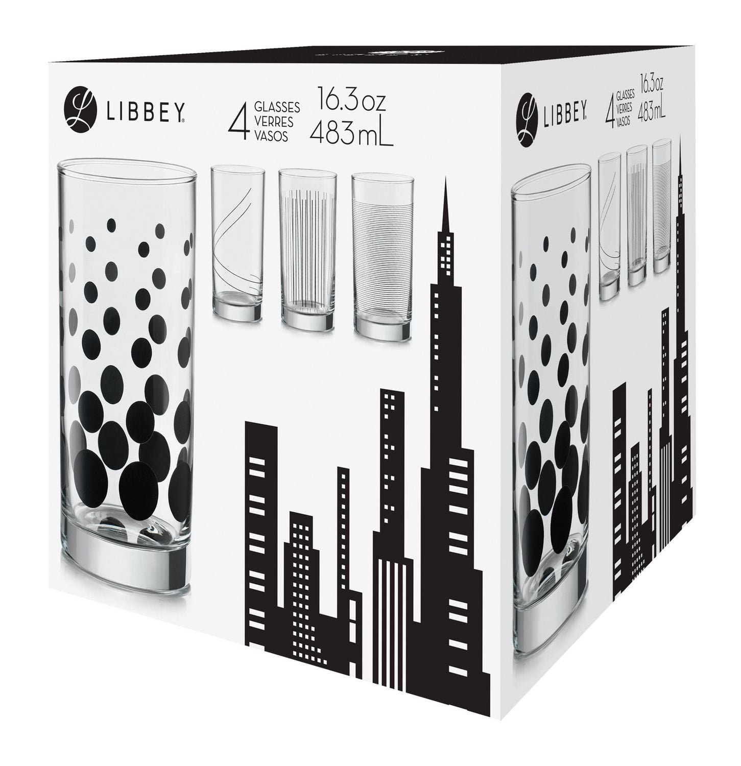 Libbey Glass Libbey Black Geometric Glass Set Walmart Canada