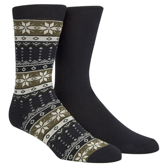 Happy Foot 2 Pair Cushion Fair Isle Crew