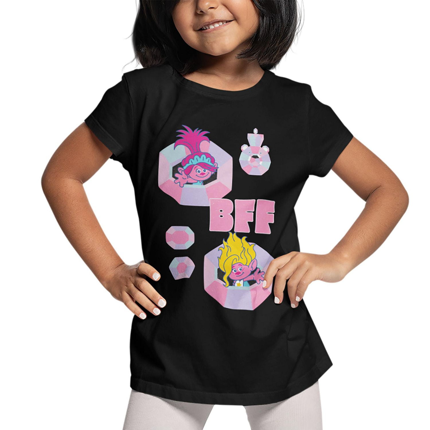 Trolls T-shirt fille. Ce t-shirt à manches courtes
