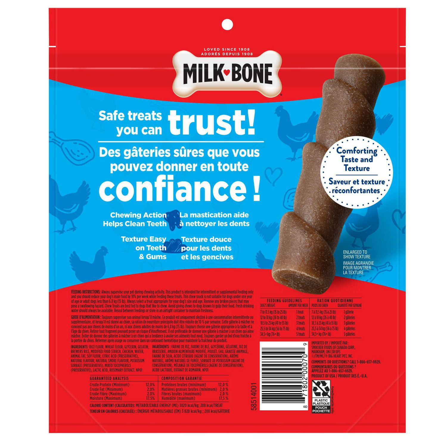 Milk-Bone Comfort Chews Roll with Chicken, Dog Treats, 312g, MKB 