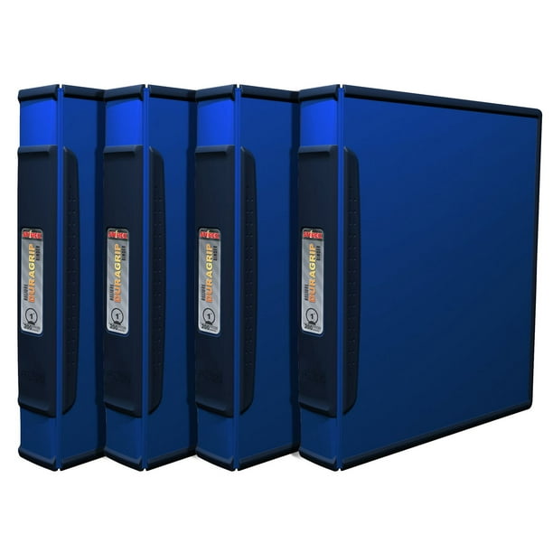 Storex DuraGrip Cartables de Présentation+ Caoutchouc Protecteur /1"-po/ Bleu(4 unités/paquet)