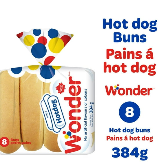 Wonder White Hotdog Buns, 384 g