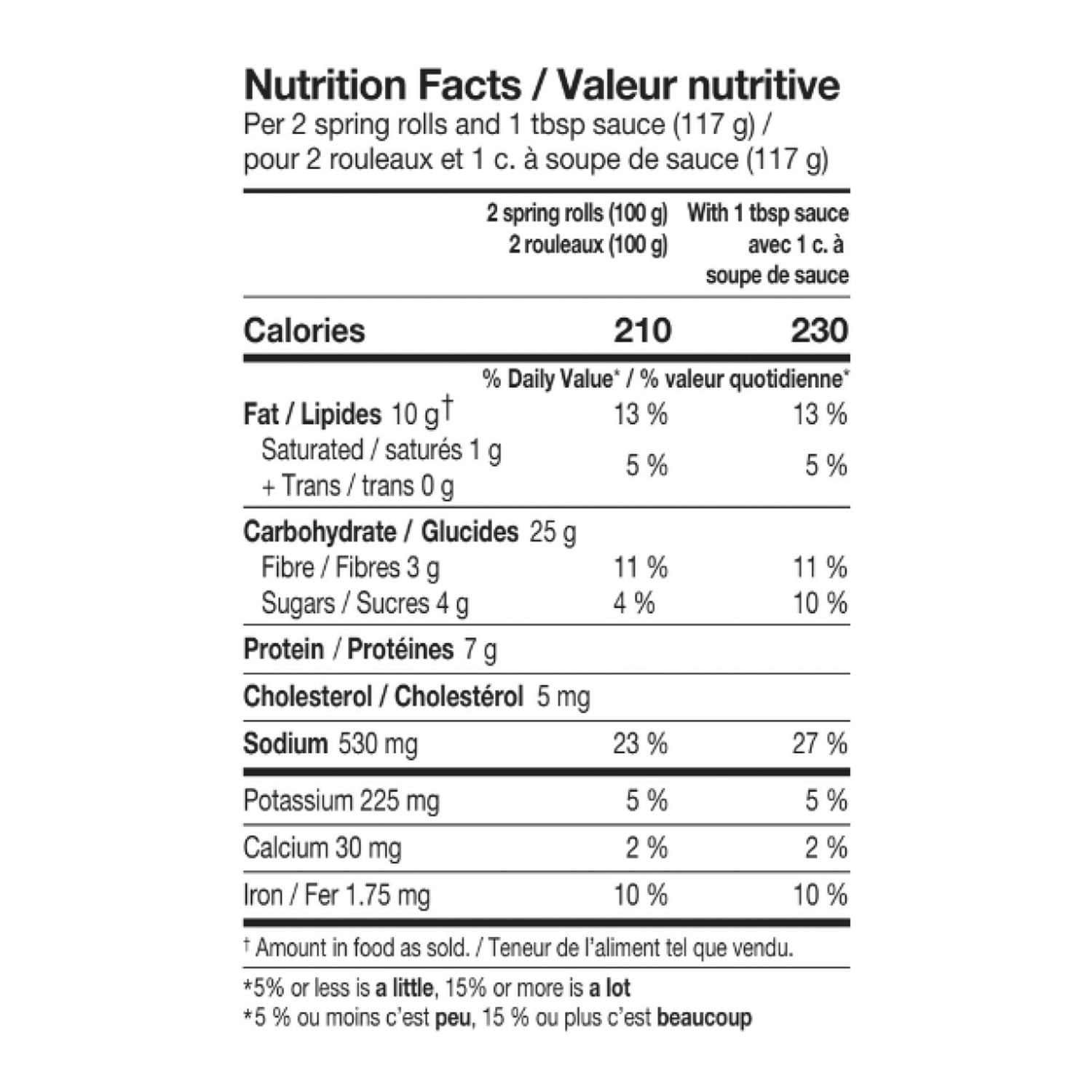 SUMM! Thai Basil Chicken Spring Rolls, 6 pieces spring rolls with 1 package of sauce, 350g