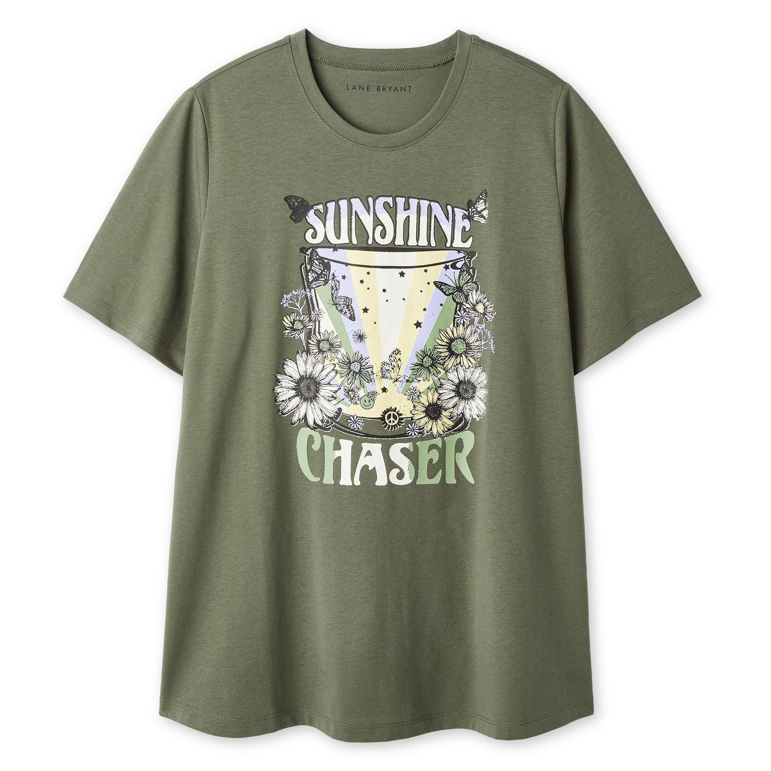 T-shirt à encolure ras du cou Lane Bryant Plus pour femmes