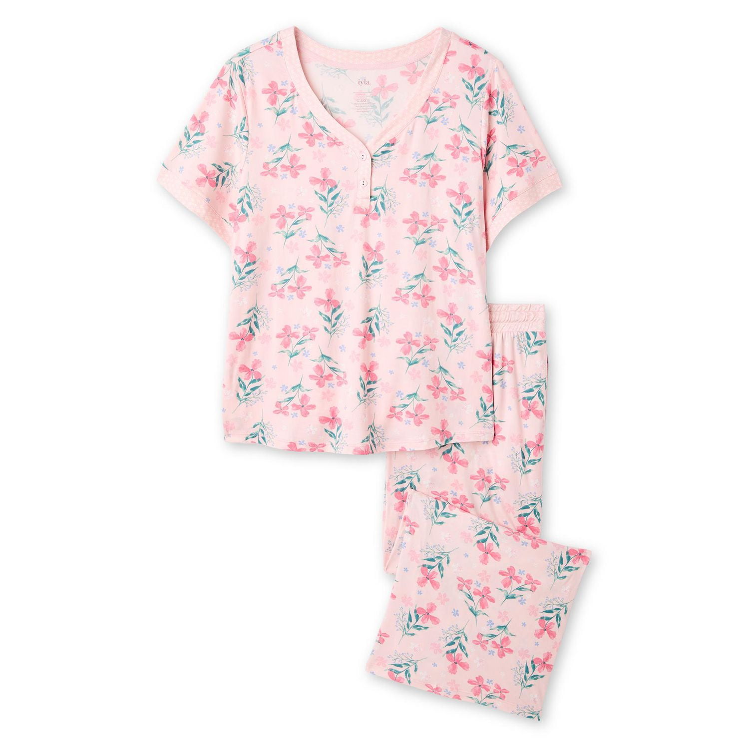 Iyla Women's Plus Two Piece Capri Pajama Set
