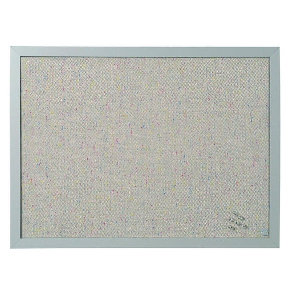 MasterVision Pearl Fabric Push Pin Bulletin Board for Home or Home Office, 18" x 24", Gray Wood Frame