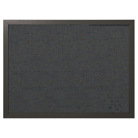 MasterVision Black Fabric Push Pin Bulletin Board for Home or Home Office, 18" x 24", Black Wood Frame