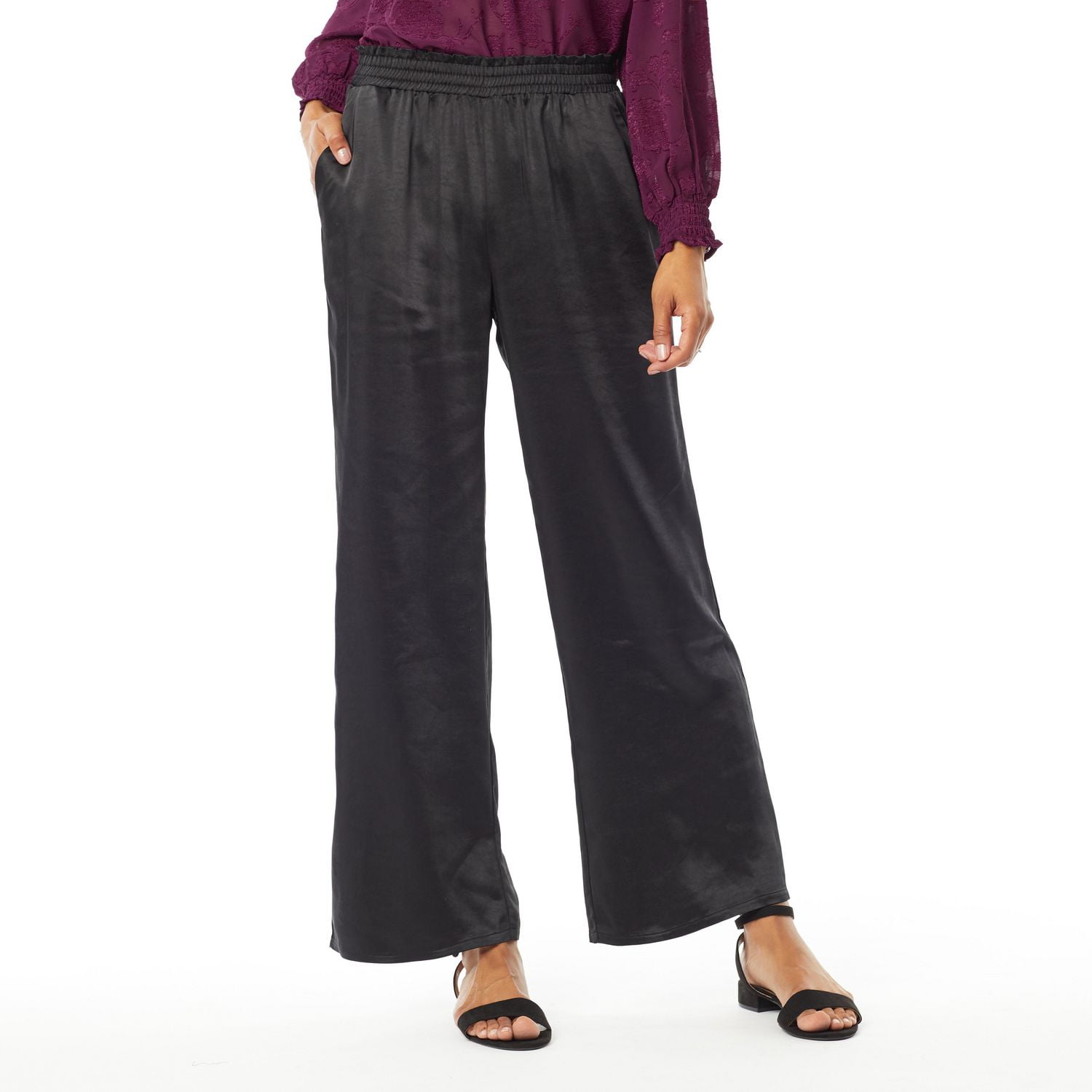 IVY Women's Satin Wide Leg Pant