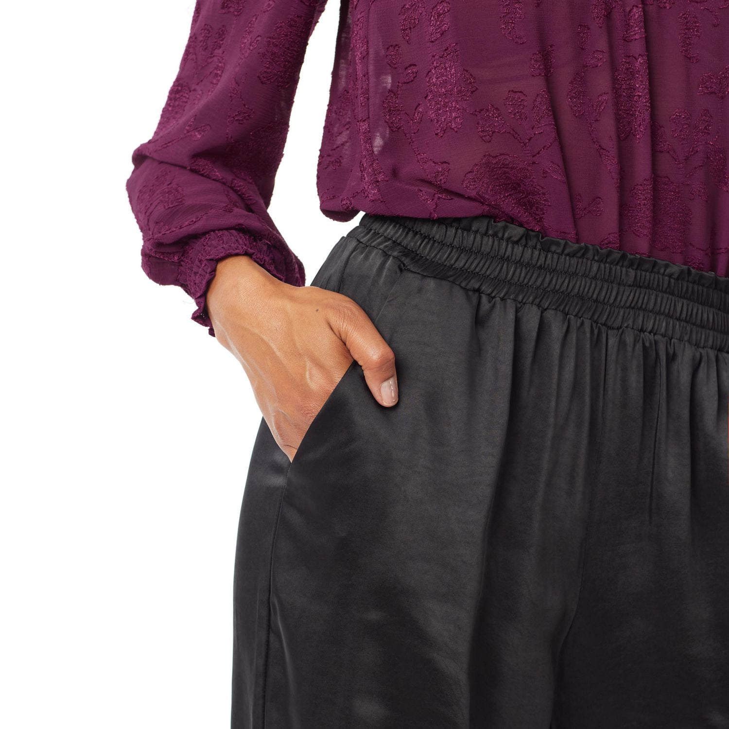 IVY Women's Satin Wide Leg Pant