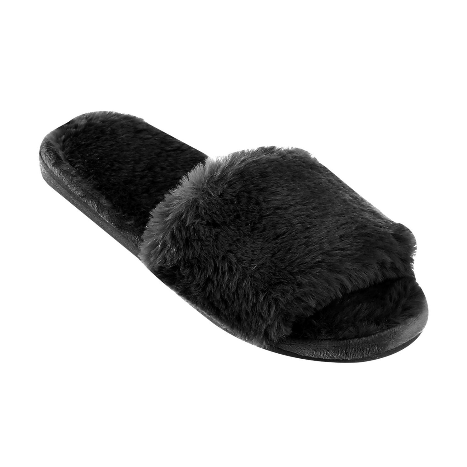 Faux fur slippers discount walmart