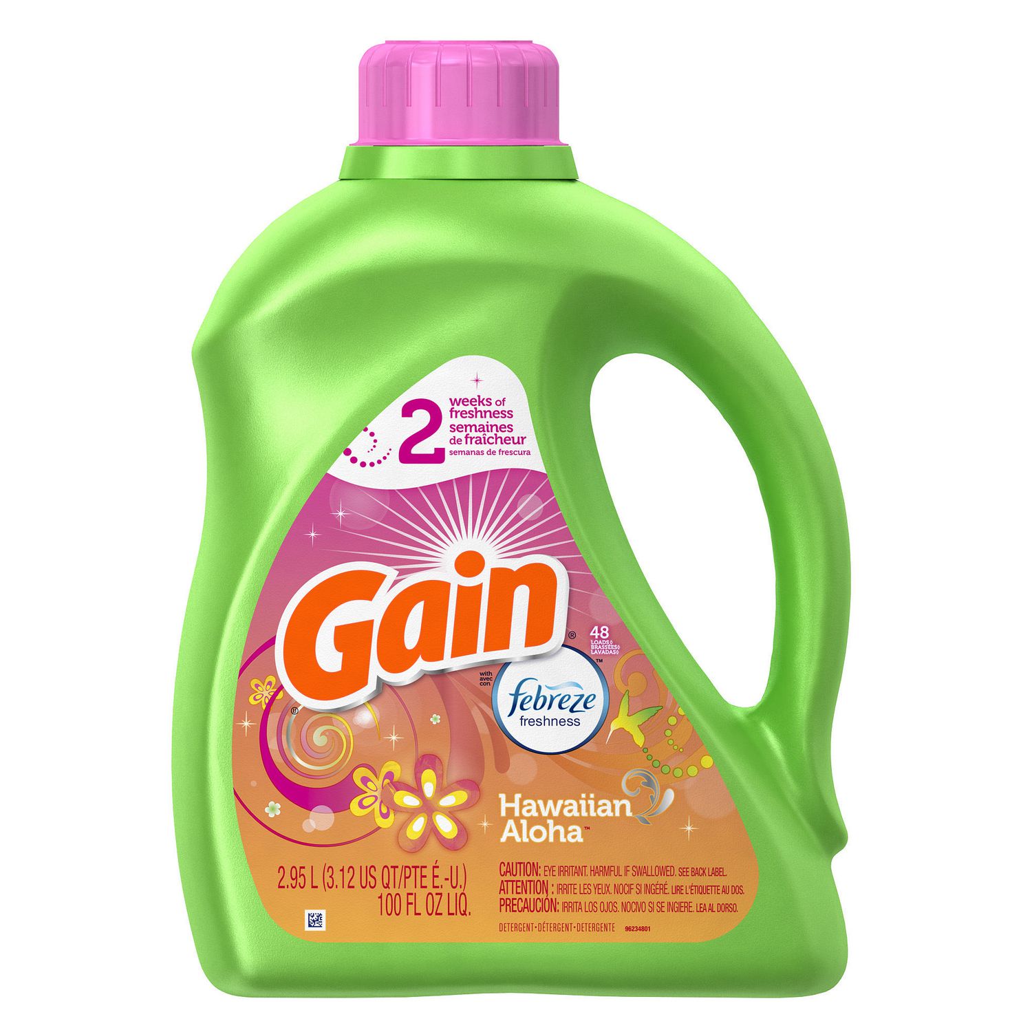 Gain Hec with Febreze Freshness Hawaiian Aloha Liquid Laundry Detergent 48 Loads 2.95L Walmart