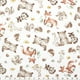Tissu pré-coupé Fat Quarter de Fabric Creations blanc avec des animaux peints de la forêt – image 2 sur 2