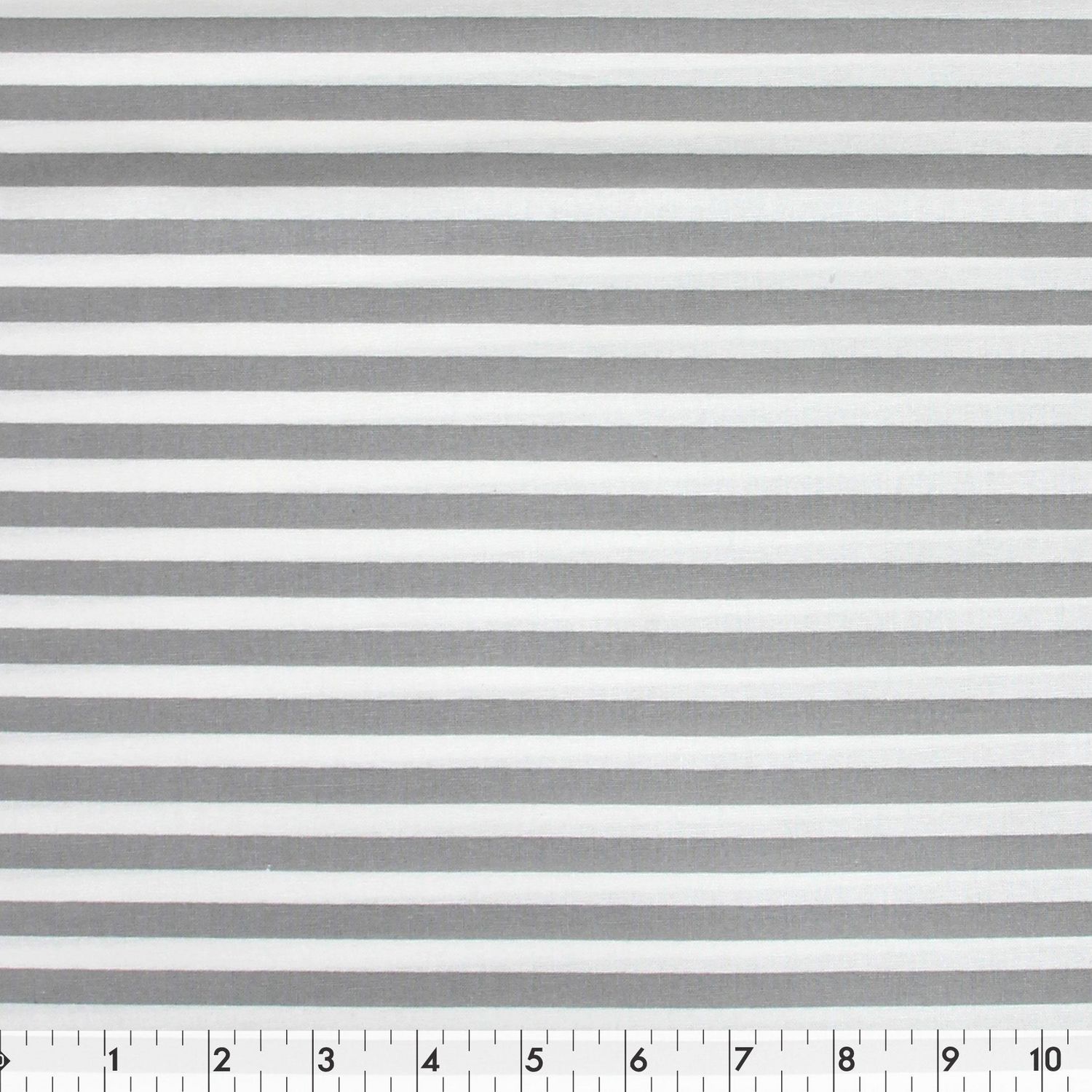 Fabric Creations Grey White Horizontal Stripes Cotton Fabric by the ...