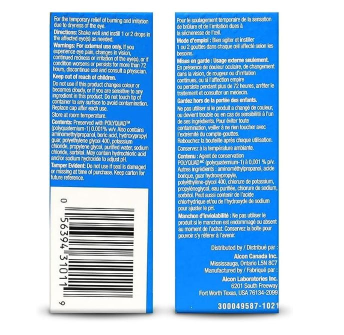 Gouttes oculaires lubrifiantes SYSTANE(MD) Ultra, gouttes oculaires haute performance pour la sécheresse oculaire 10 mL