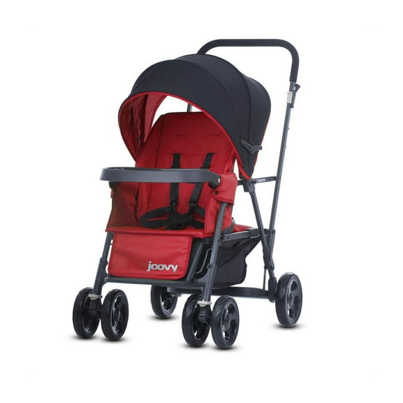 Poussette tandem Caboose Graphite de Joovy avec marchepied