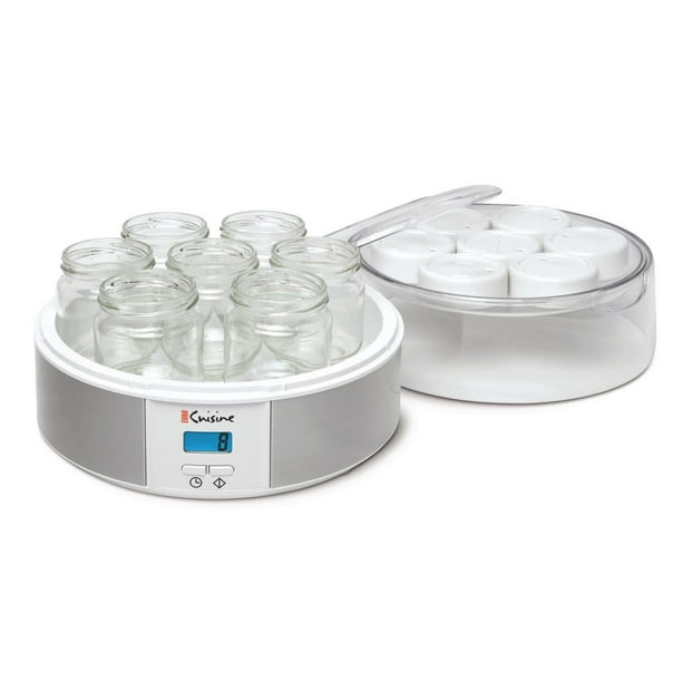 LynTorin Yaourtière, yaourtière numérique automatique avec contrôle de la  température et du temps réglable, 9 bocaux en verre de 1,474 g en acier