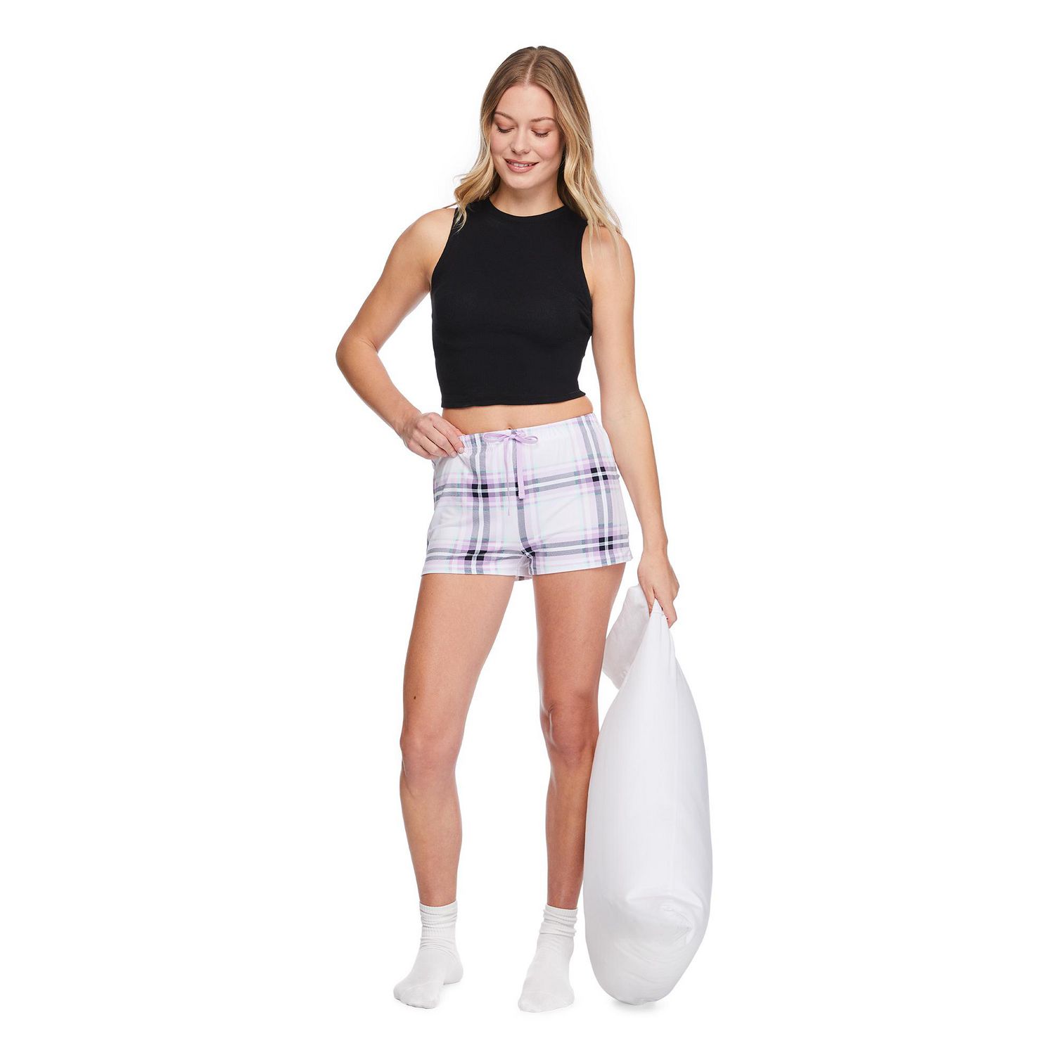 Short de nuit à effet peau pêche No Boundaries pour femmes