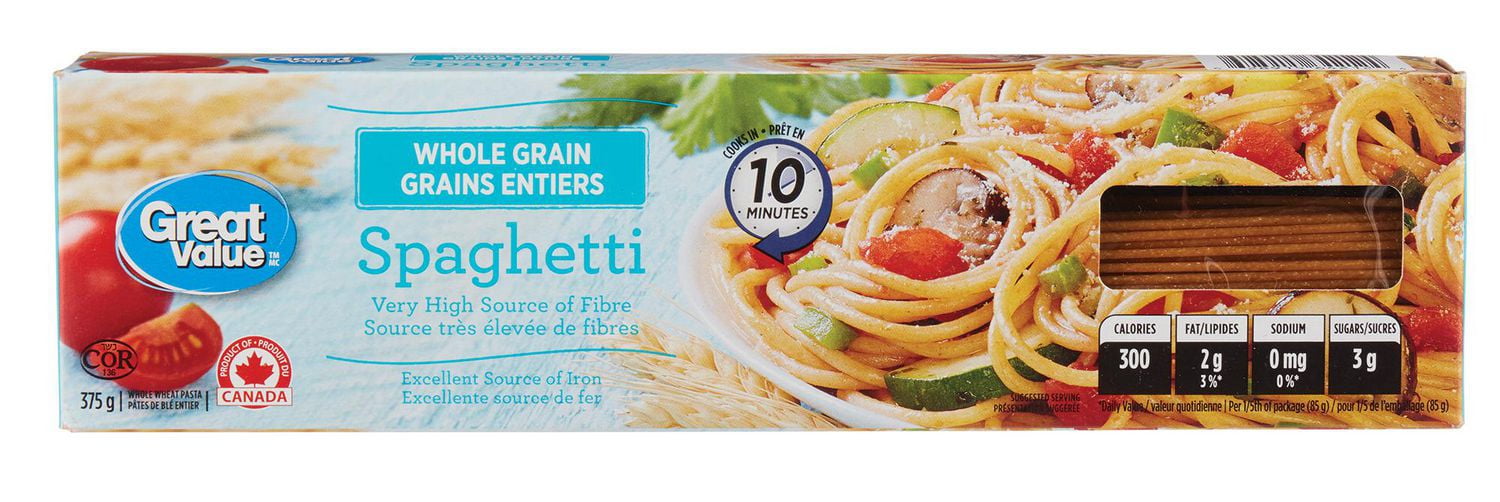 Great Value Whole Grain Spaghetti Walmart Canada