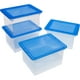 Storex Boîte de classement avec couverture, clair/bleu, lot de 4 – image 1 sur 3
