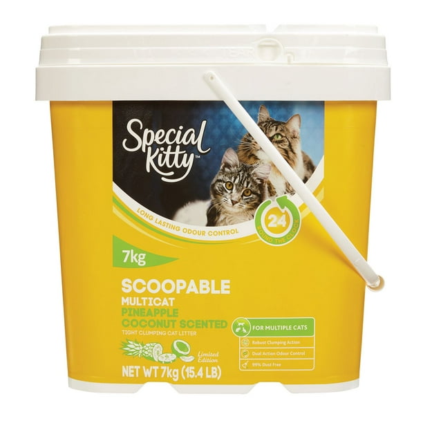 Special Kitty Round The Clock Odour Control Scoopable MultiCat Litter Pineapple Coconut