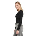 thumbnail image 2 of No Boundaries Women's Long-Sleeve Henley T-Shirt, 2 of 6