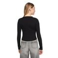 thumbnail image 3 of No Boundaries Women's Long-Sleeve Henley T-Shirt, 3 of 6