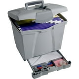 Storex Portable File Box with Drawer/Grey - Walmart.ca