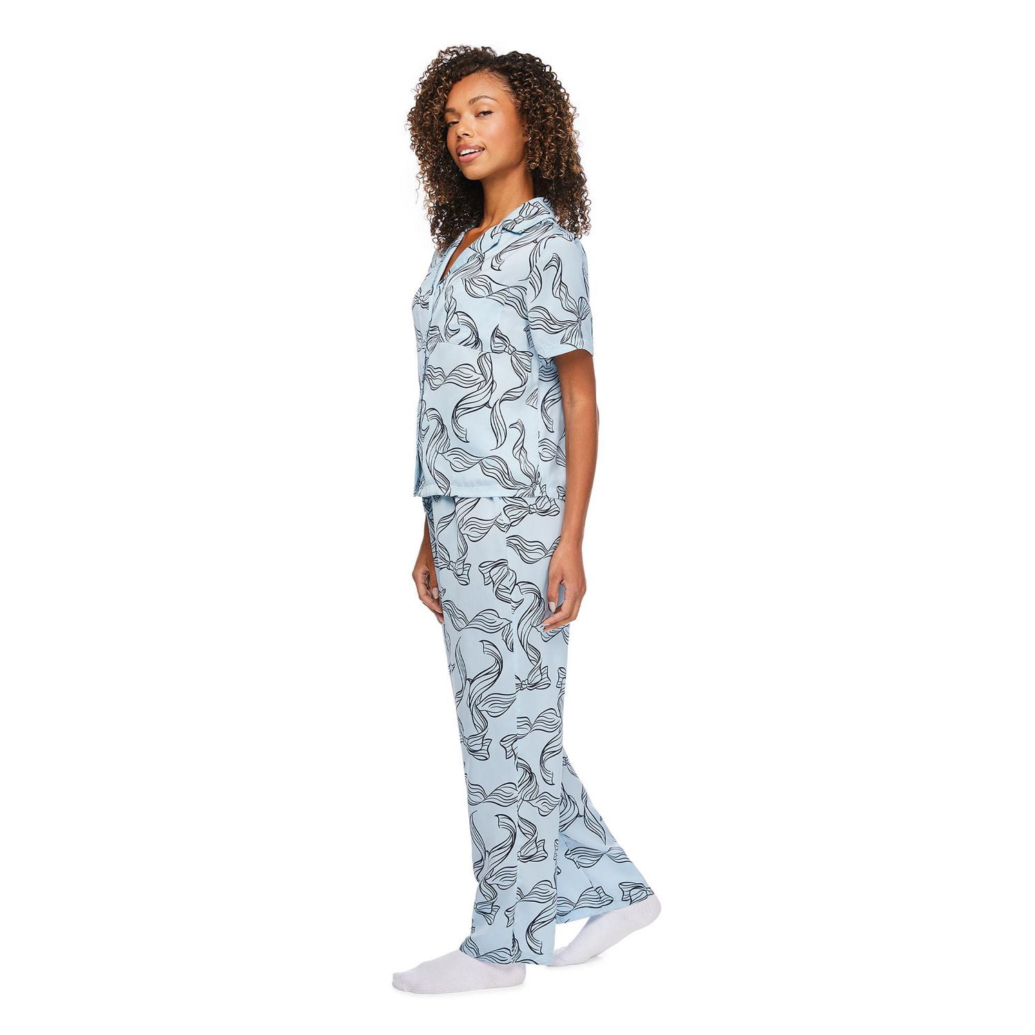 George Women's Two Piece Satin Pajama Set
