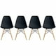 Nicer Furniture Chaises de salle à manger de style Eiffel avec pieds en bois, noir (lot de 4) – image 1 sur 5