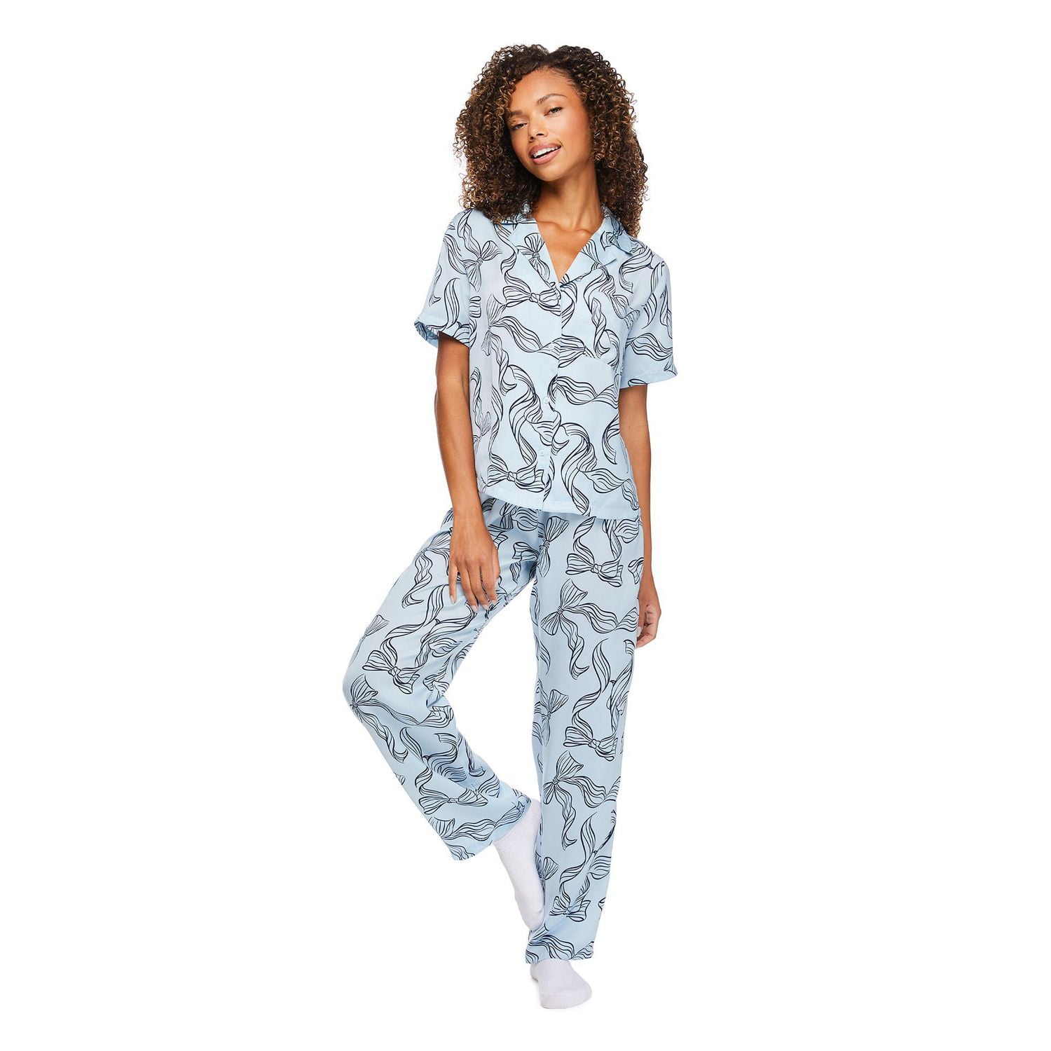 George Women's Two Piece Satin Pajama Set