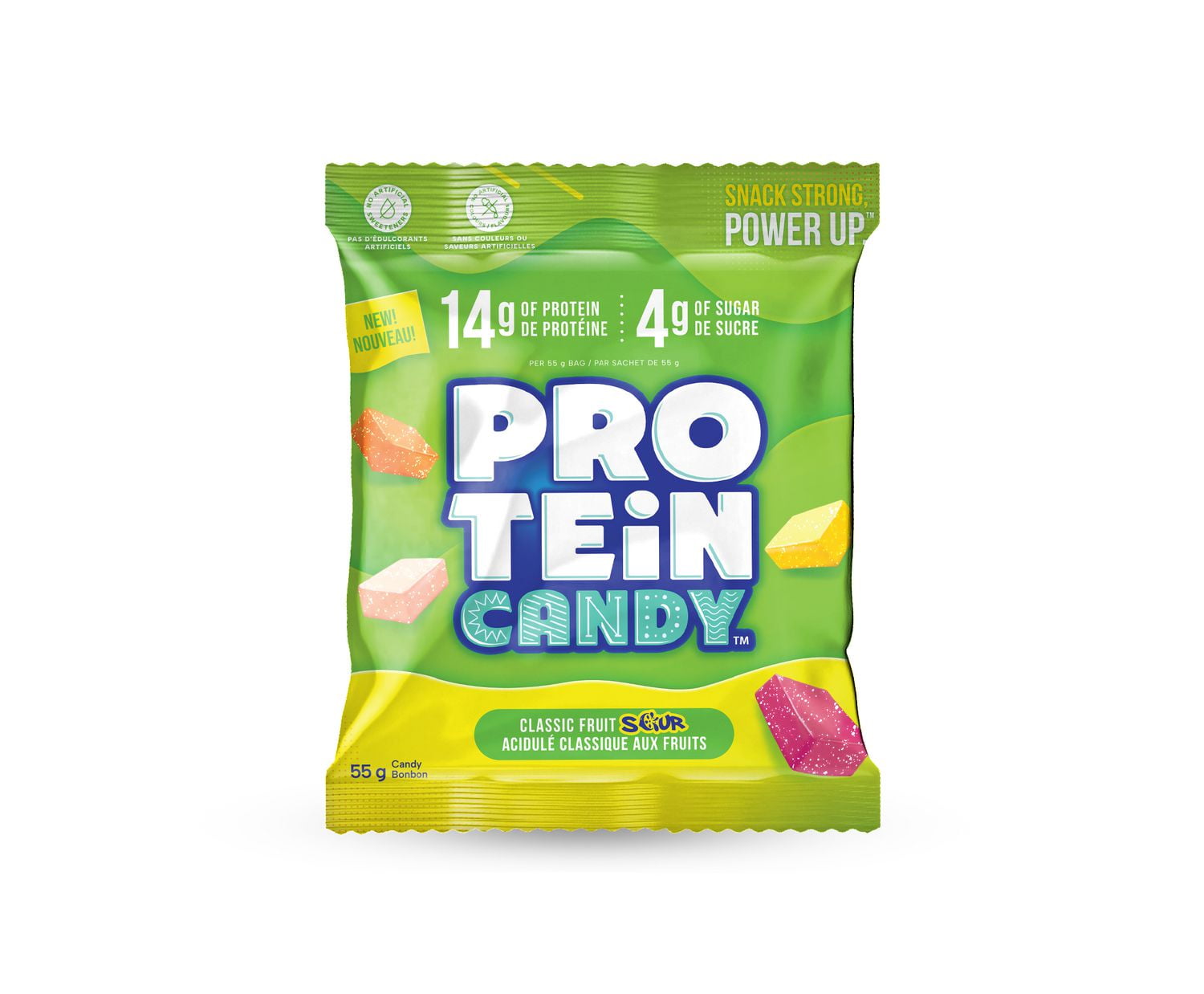 Protein Candy, Classic Fruit Sour, Chewy Candy with Protein