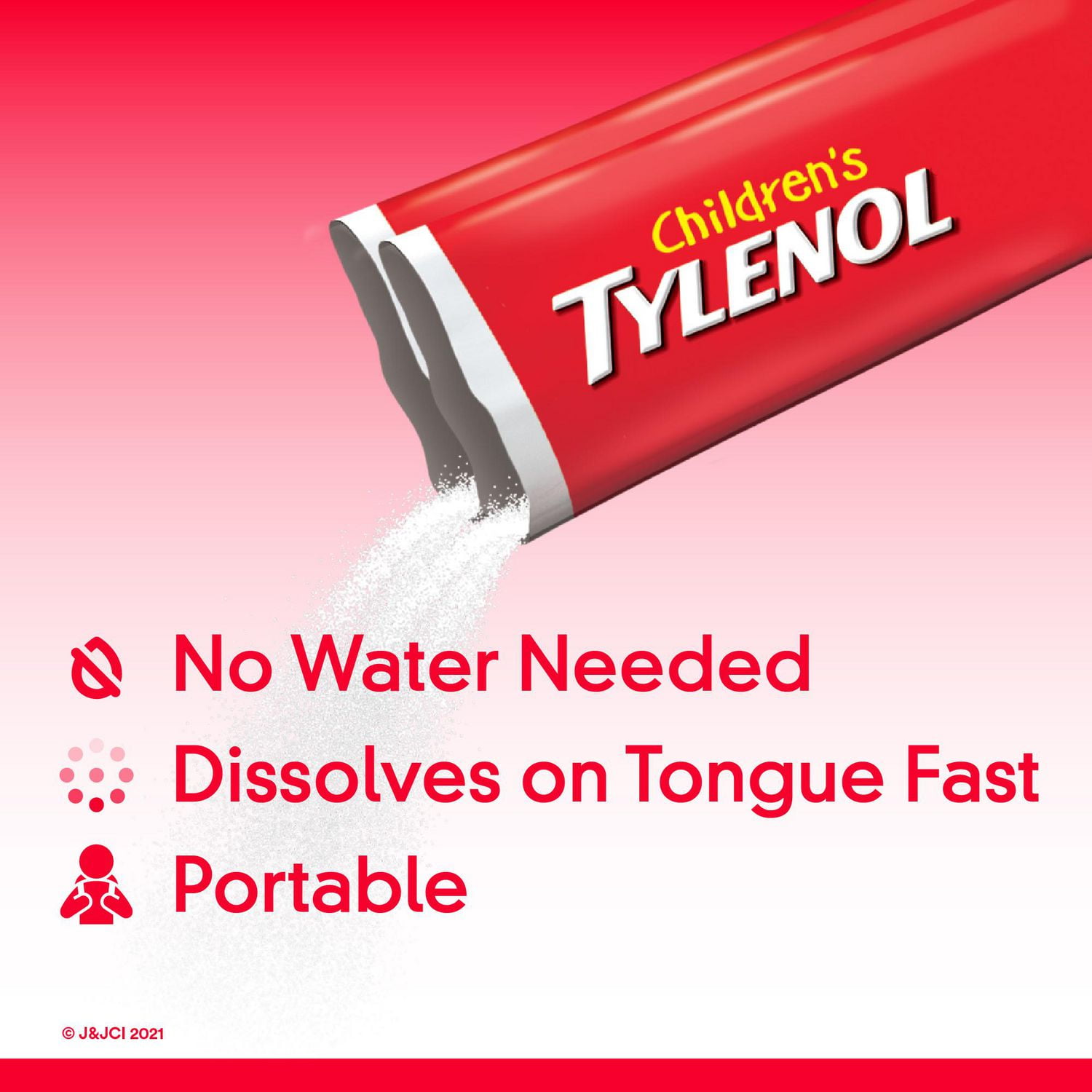 Poudre Tylenol Enfants Dissolution facile, Baie sauvage naturelle - Analgésique pour enfants, 160 mg d’acétaminophène