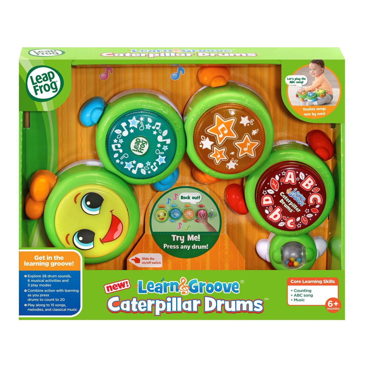 LeapFrog Learn Groove Caterpillar Drums English Version 6 months to 3 years