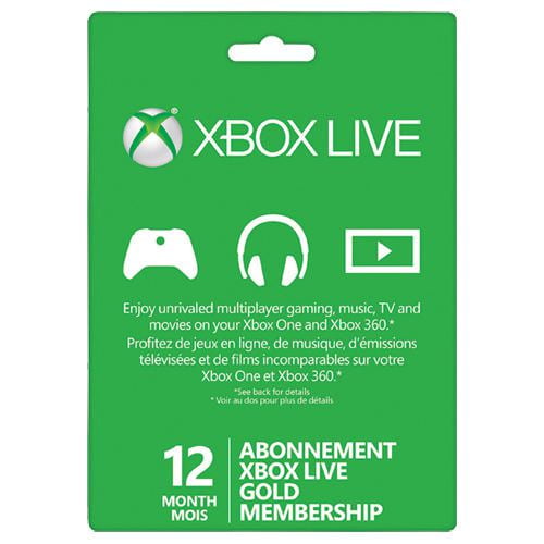 Carte d’abonnement Or de 12 mois à Xbox LIVE