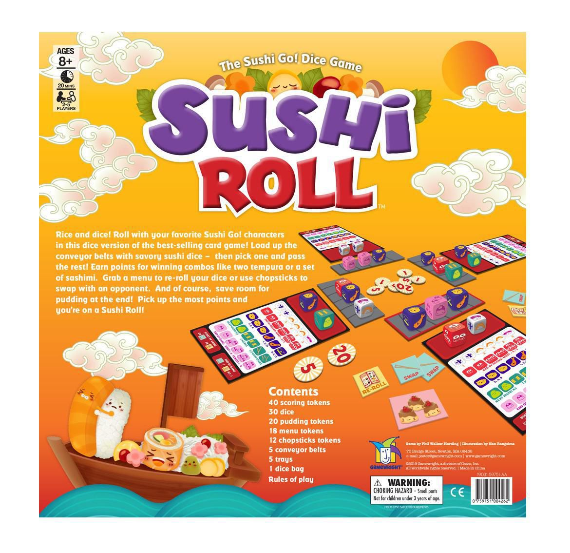 Gamewright GW 426 Sushi Roll Dice Game The Sushi Go 