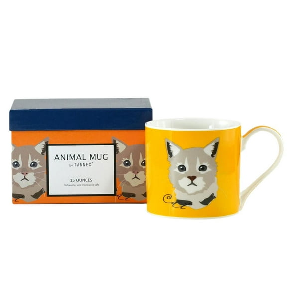 Tasses d'animaux chat avec boîte-cadeau, ensemble de 4