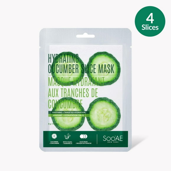 Soo'Ae Hydrating Cucumber Slice Mask, Soothing + Targeted Hydration