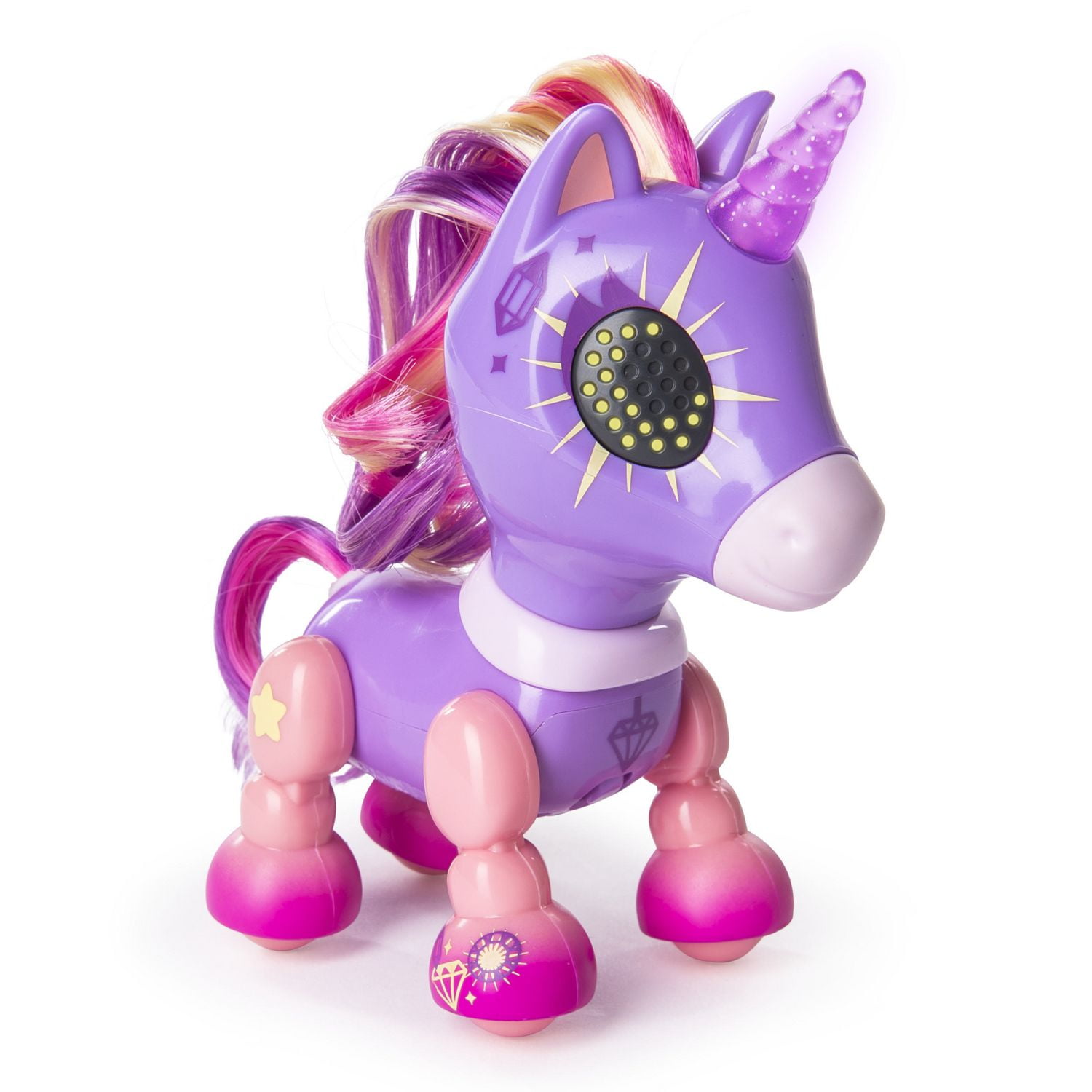 Zoomer Zupps Tiny Unicorns, Crystal, Interactive Unicorn with Light