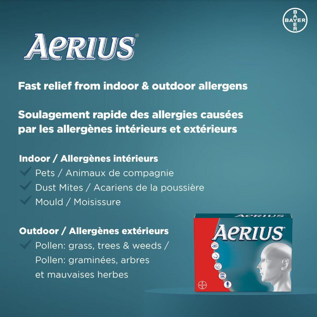 AERIUS Allergy Medicine, Fast Relief, 24-Hour, Non-Drowsy, 15 Symptoms