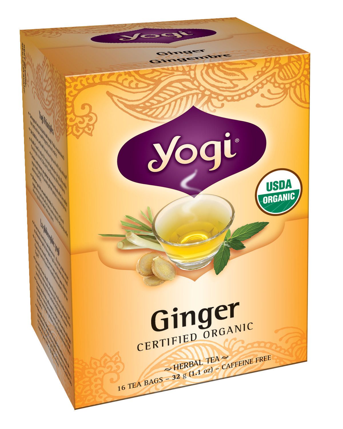 Yogi Teas Certified Organic Ginger Herbal Tea 16 Bags 32 G Walmart Canada 2610