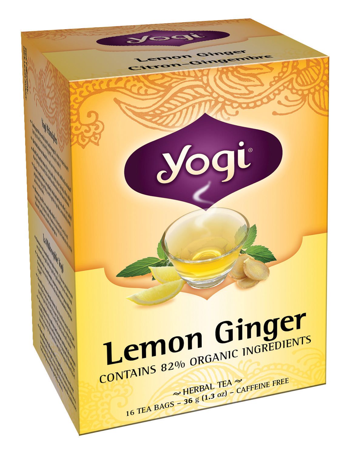 Yogi Teas Lemon Ginger Herbal Tea 16 Bags 36 G Walmart Canada 0904