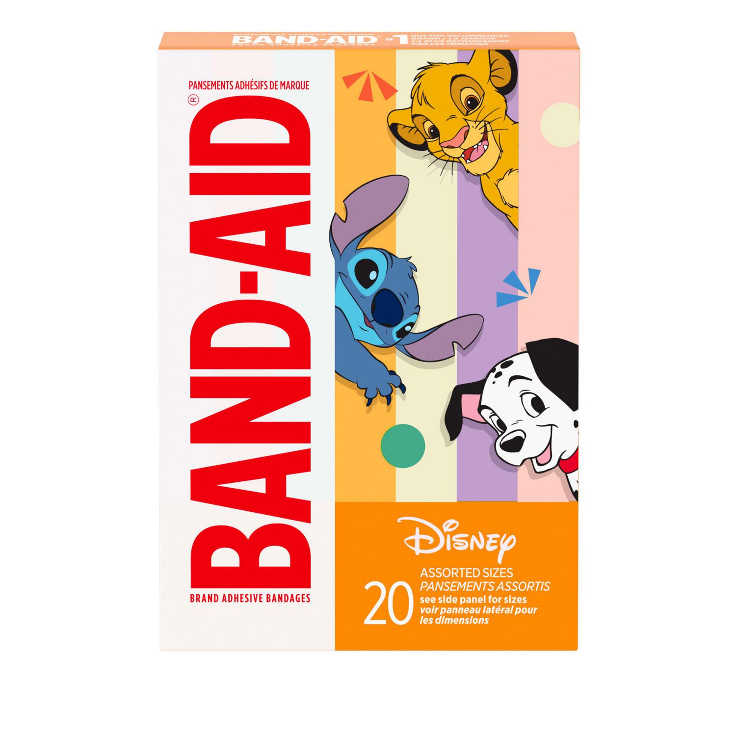 Band-Aid Brand Adhesive Children's Bandages for Minor Cuts & Scrapes, Wound Care Featuring Classic Disney Characters, Fun Bandages for Kids and Toddlers, Assorted Sizes