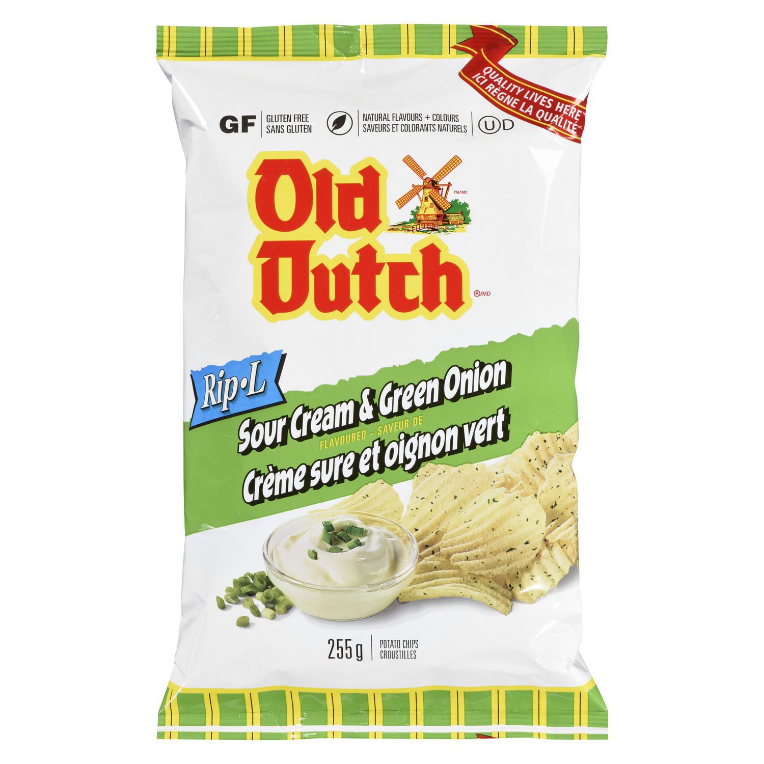 Old Dutch RipL Sour Cream & Green Onion Gulten Free Potato Chips