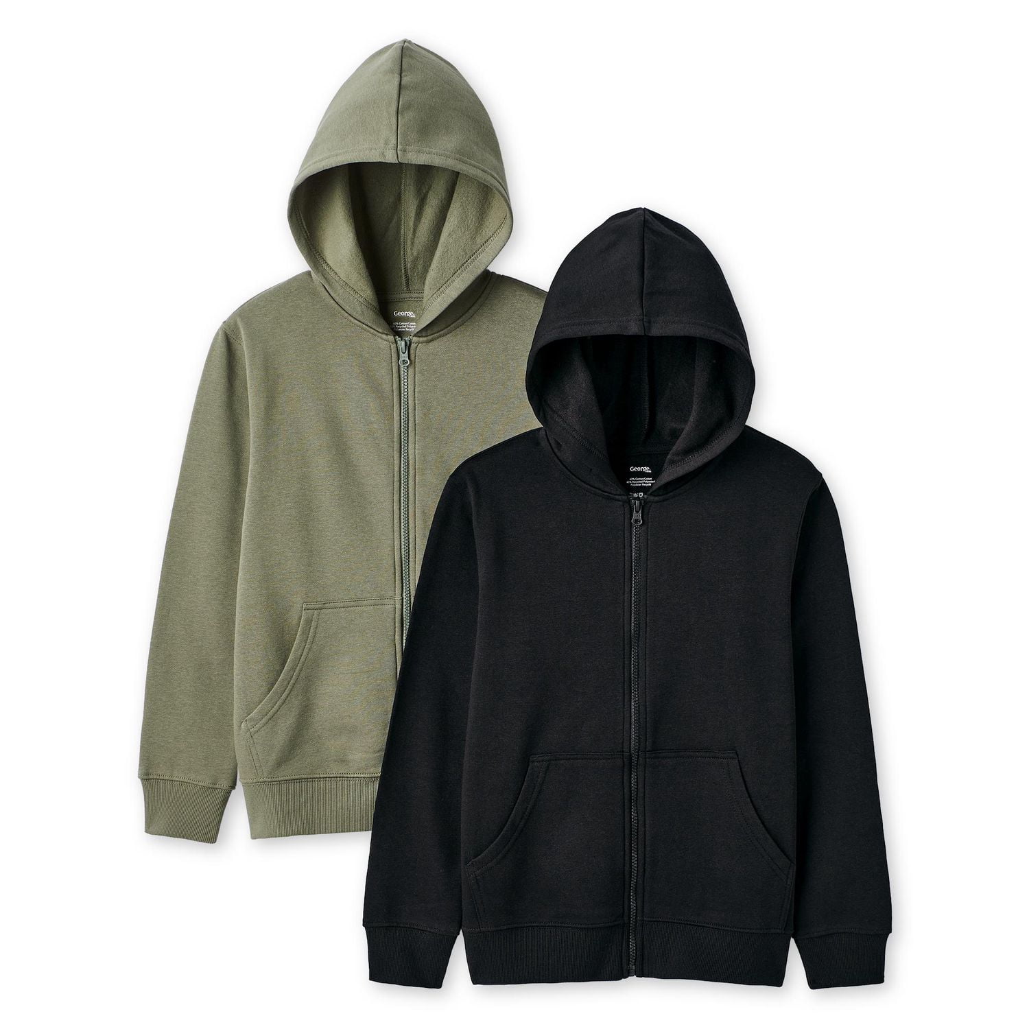 George Boys' Full Zip Hoodie 2-Pack