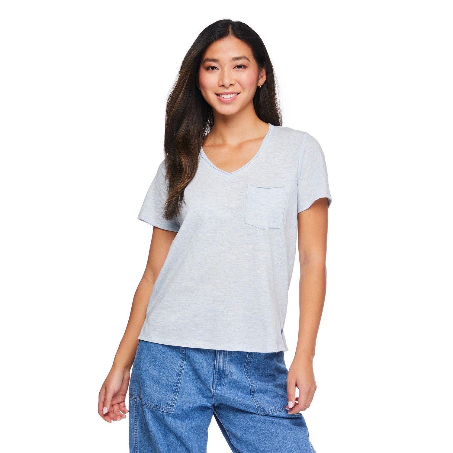 T-shirt à pochette encolure en V George pour femmes