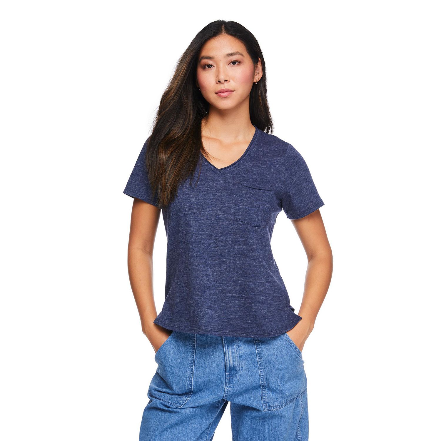 T-shirt à pochette encolure en V George pour femmes