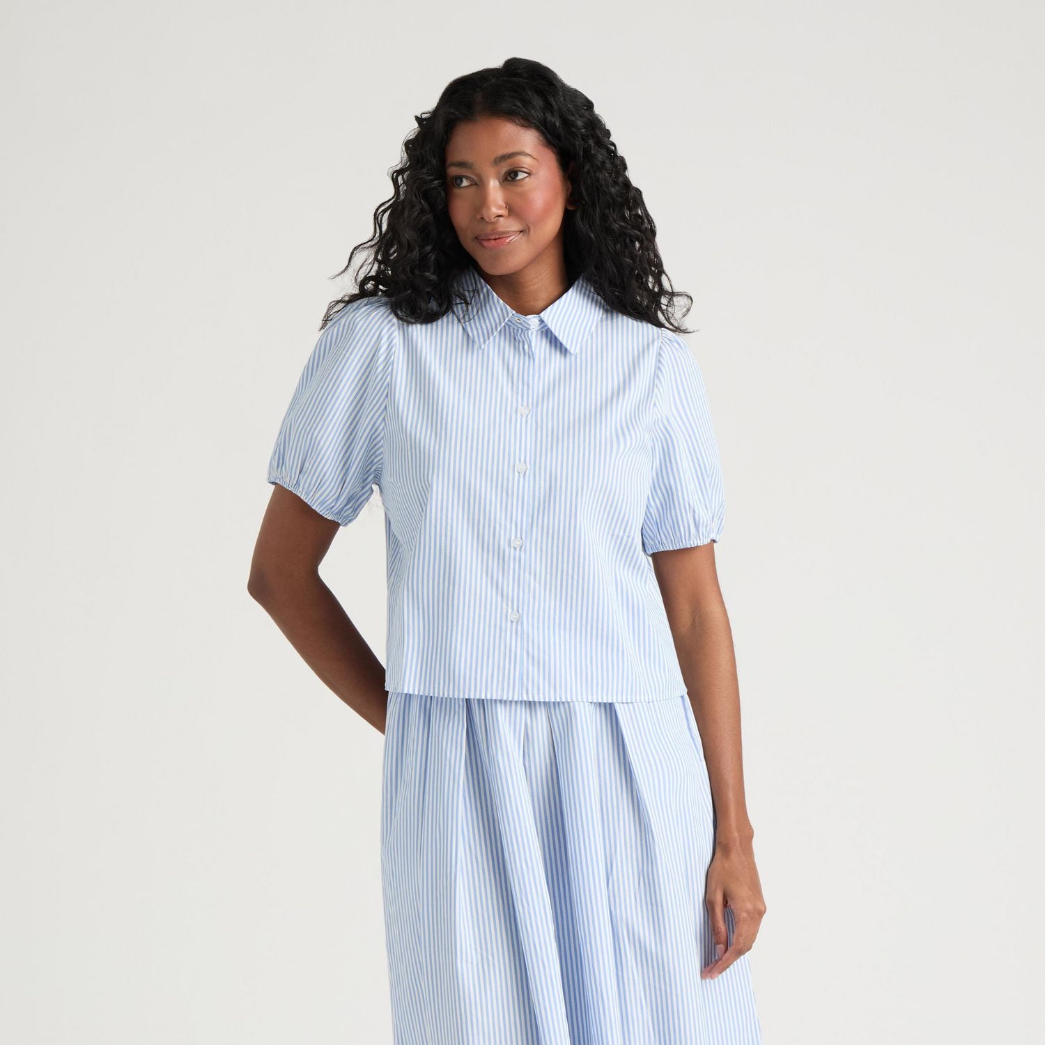 Chemise boutonnée à manches courtes et coupe carrée Mexx Maman et Moi