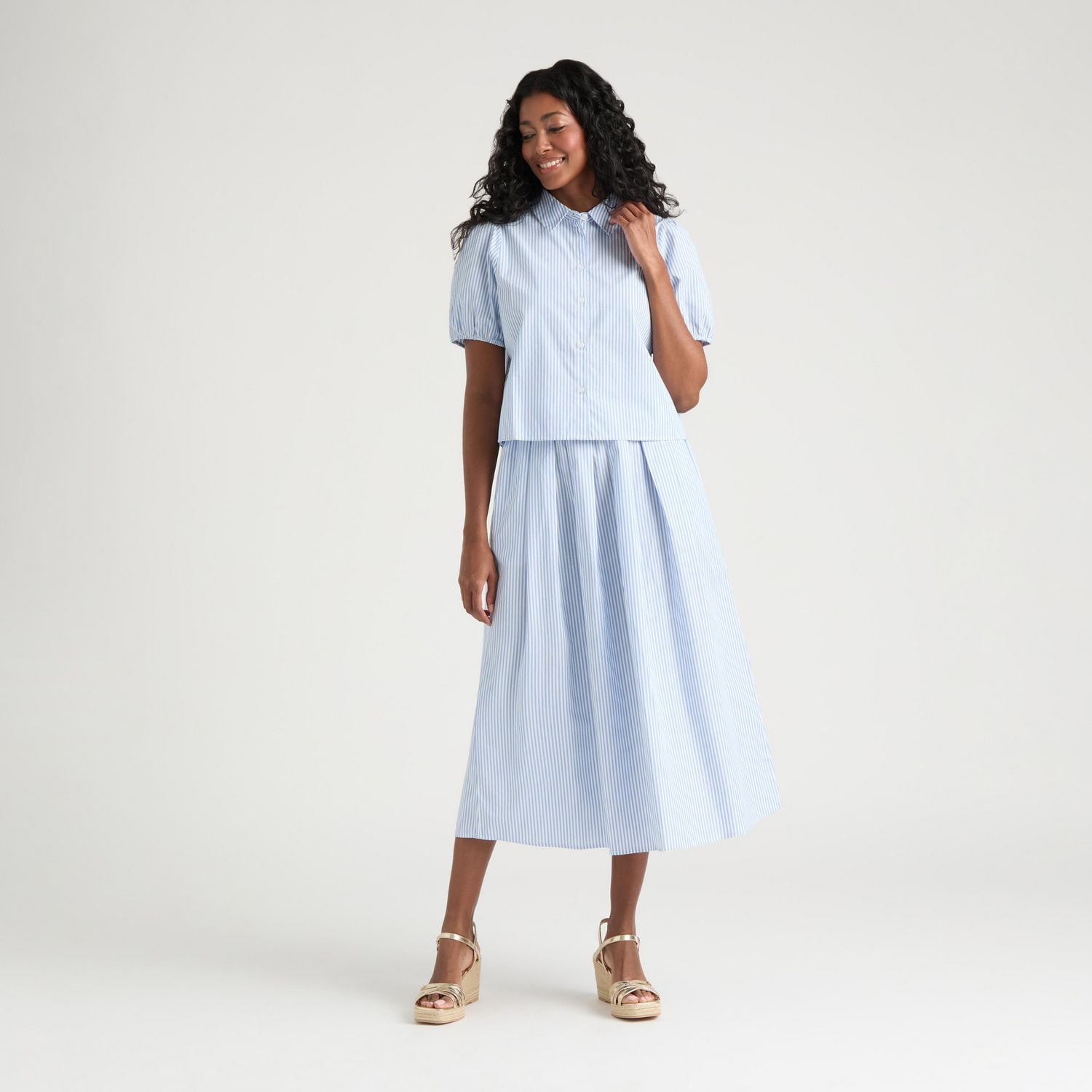 Mexx Mommy and Me Boxy Short Sleeve Button Through Shirt