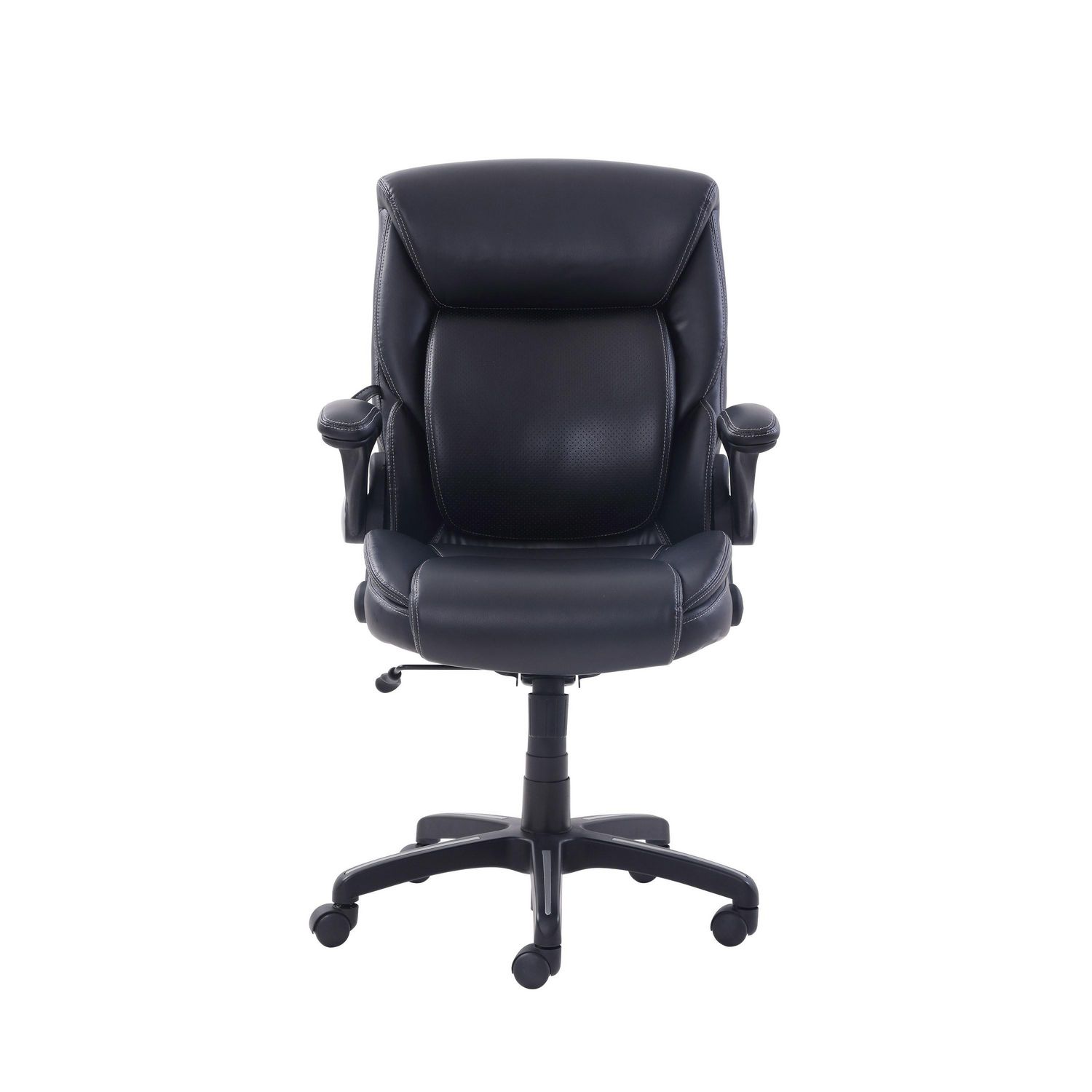 Serta AIR Lumbar Bonded Leather Manager Office Chair Rich black