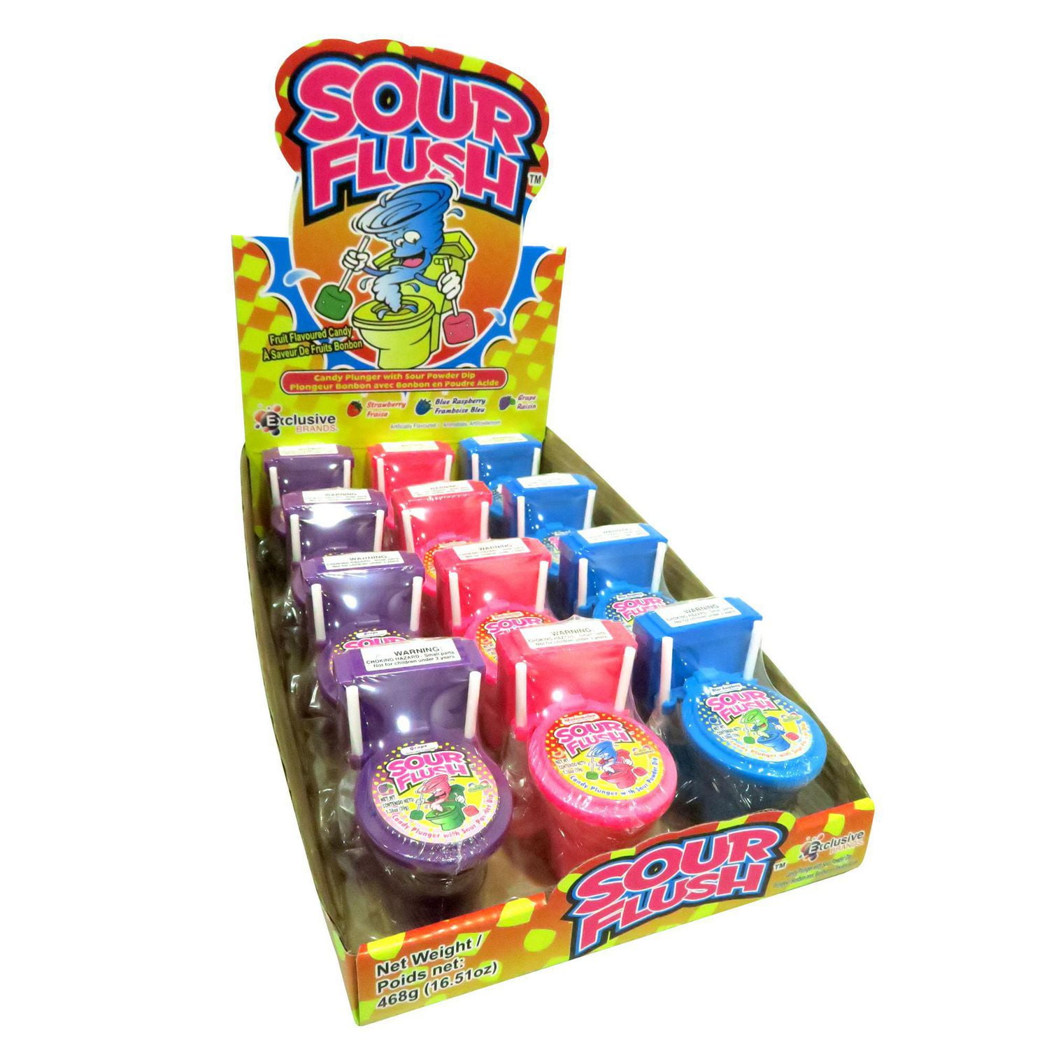 Sour Flush Fruit Flavoured Candy Candy Plunger With Sour Powder Dip